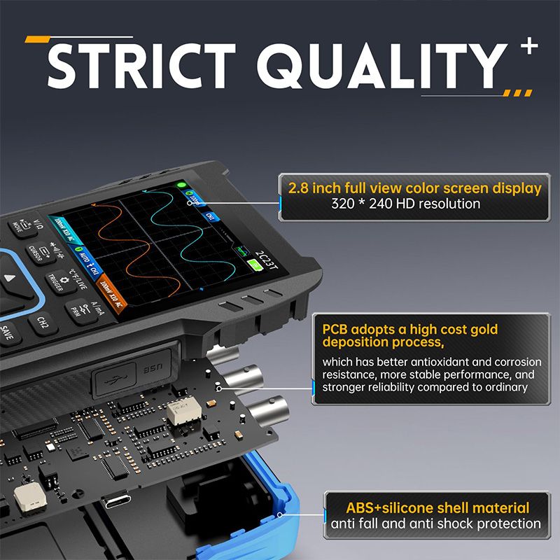 2C25T Digital Oscilloscope Multimeter DDS Generator 3 in 1