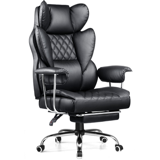 COMHOMA Big and Tall Office Chair with Lumbar Support & Adjustable Footrest GT205