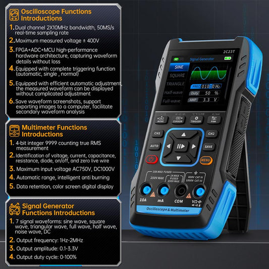 2C25T Digital Oscilloscope Multimeter DDS Generator 3 in 1